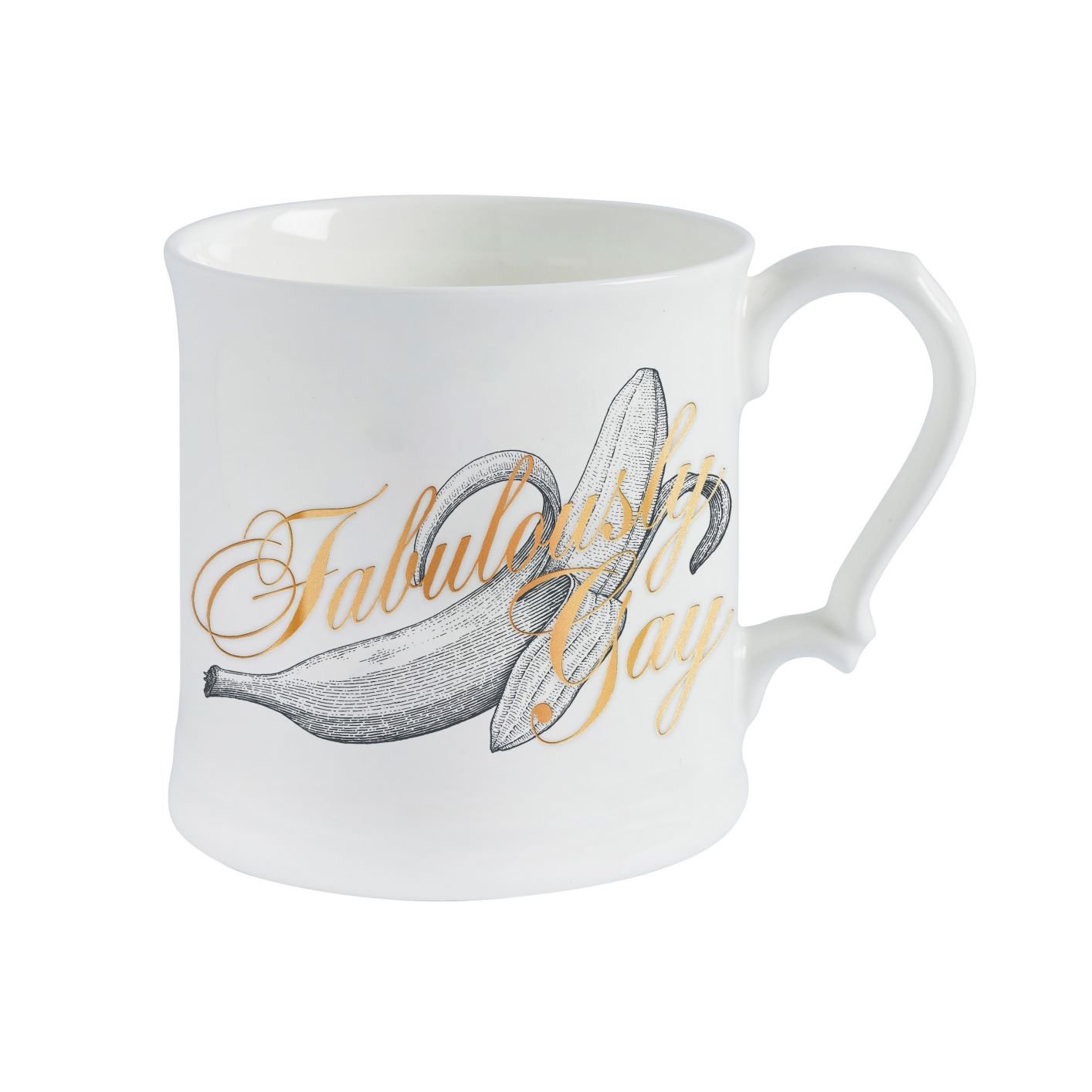 Fabulously Gay Fine Bone China Mug, Gilded in Real 18ct Gold, 400ml Large Size - Cheeky Mare