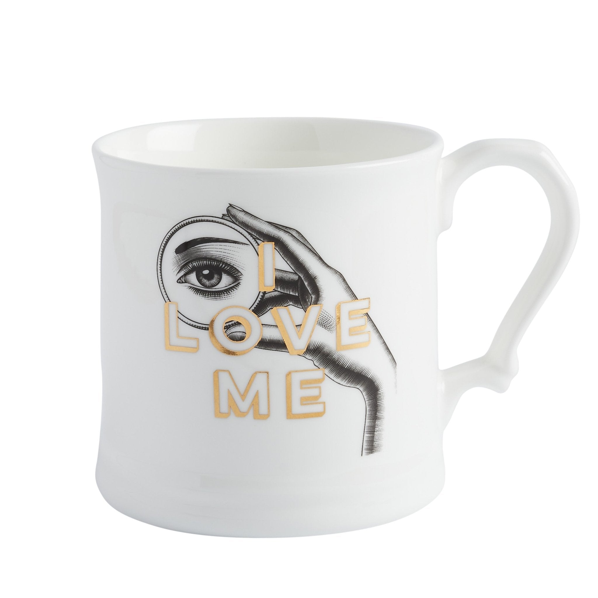 I love Me Fine Bone China Mug, Gilded in Real 18ct Gold, 400ml Large Size - Cheeky Mare