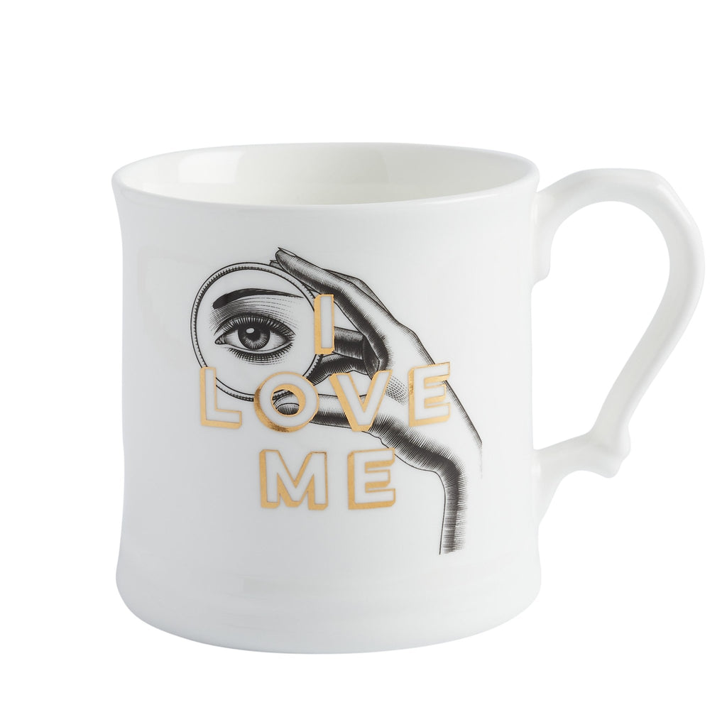 I love Me Fine Bone China Mug, Gilded in Real 18ct Gold, 400ml Large Size - Cheeky Mare